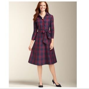 Talbots Gala-Plaid Taffeta Dress